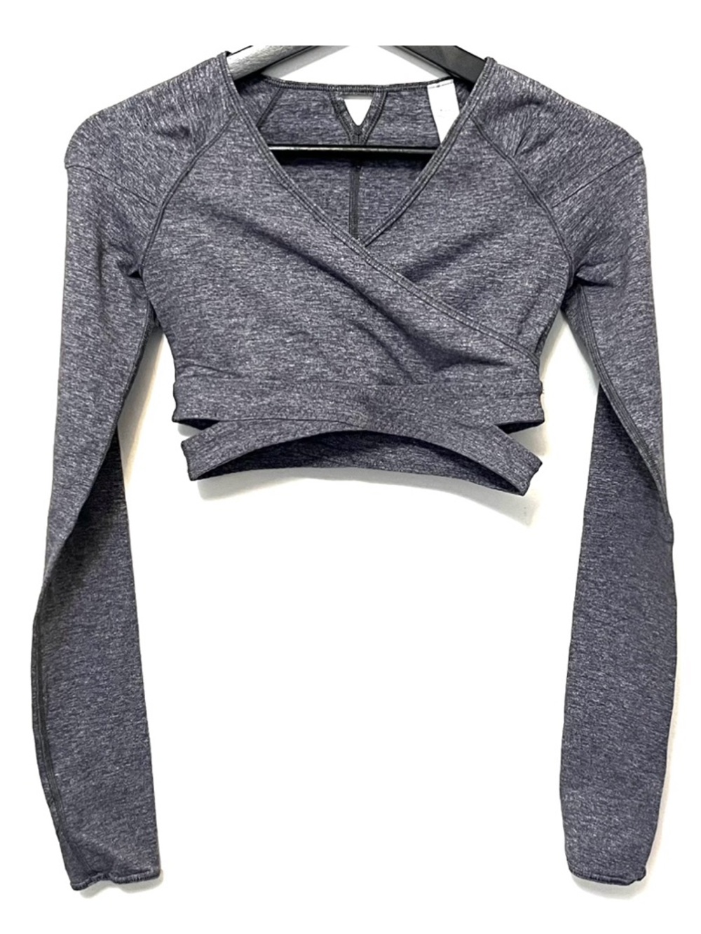 Ivivva • 12 • Heather Grey Wrap Front Long Sleeve Crop Top Dance Ballet